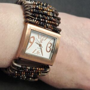 *Sale* Safety pin beaded watch